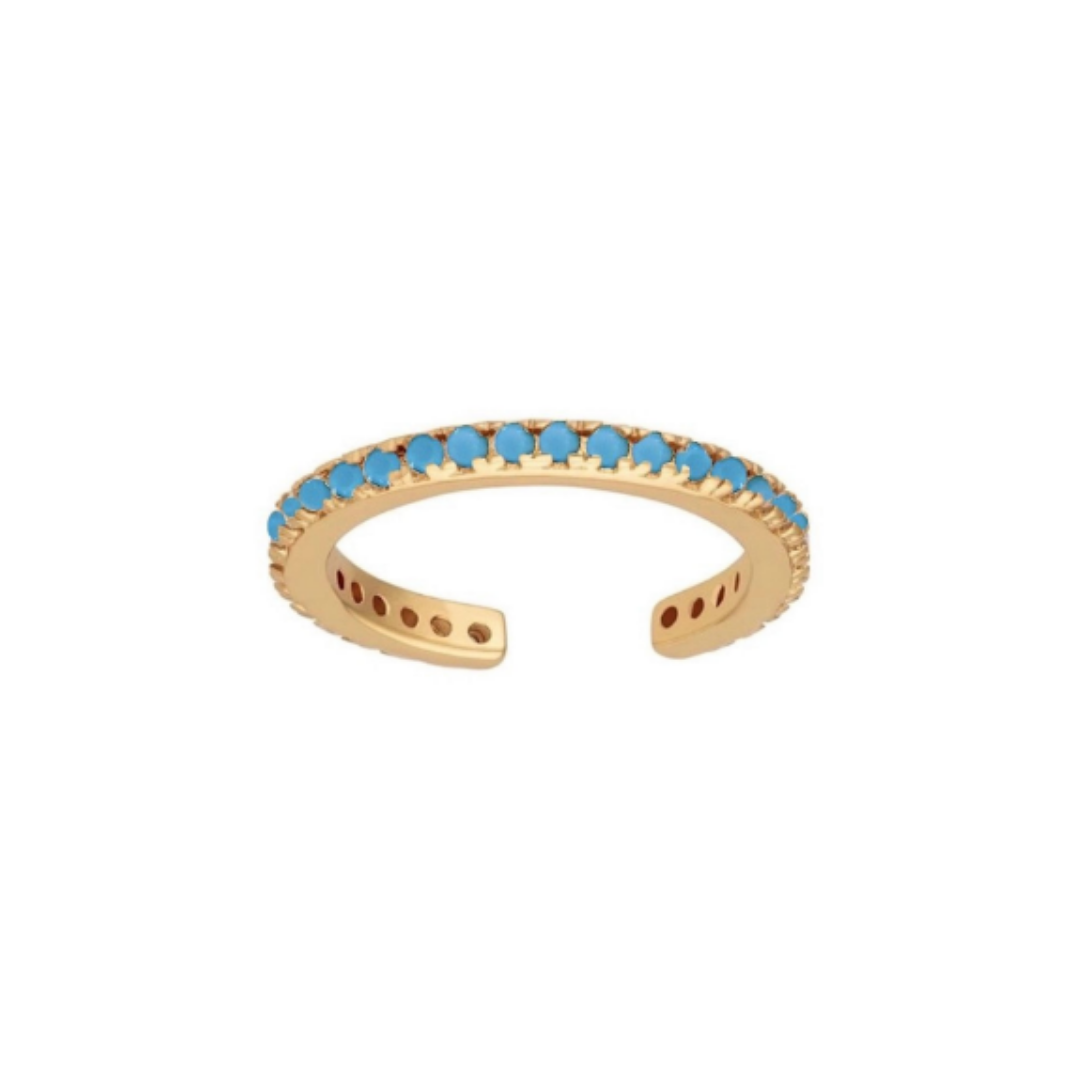 GF Turquoise Pave Ear Cuff-Gold