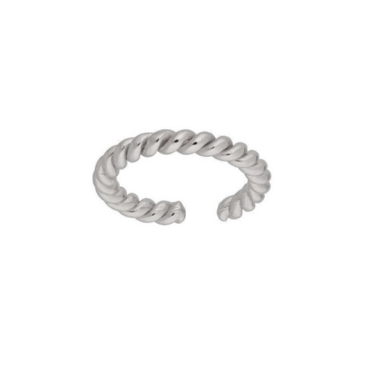 Twist Rope Ear Cuff Silver
