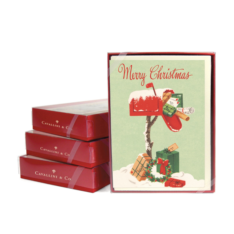 Cavallini & Co. Boxed Note Cards - Christmas Mailbox