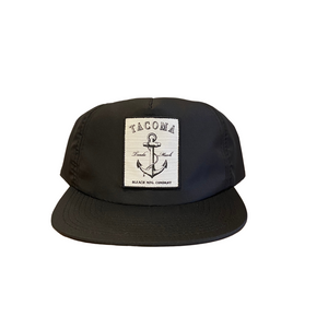 Black Anchor Snapback Hat