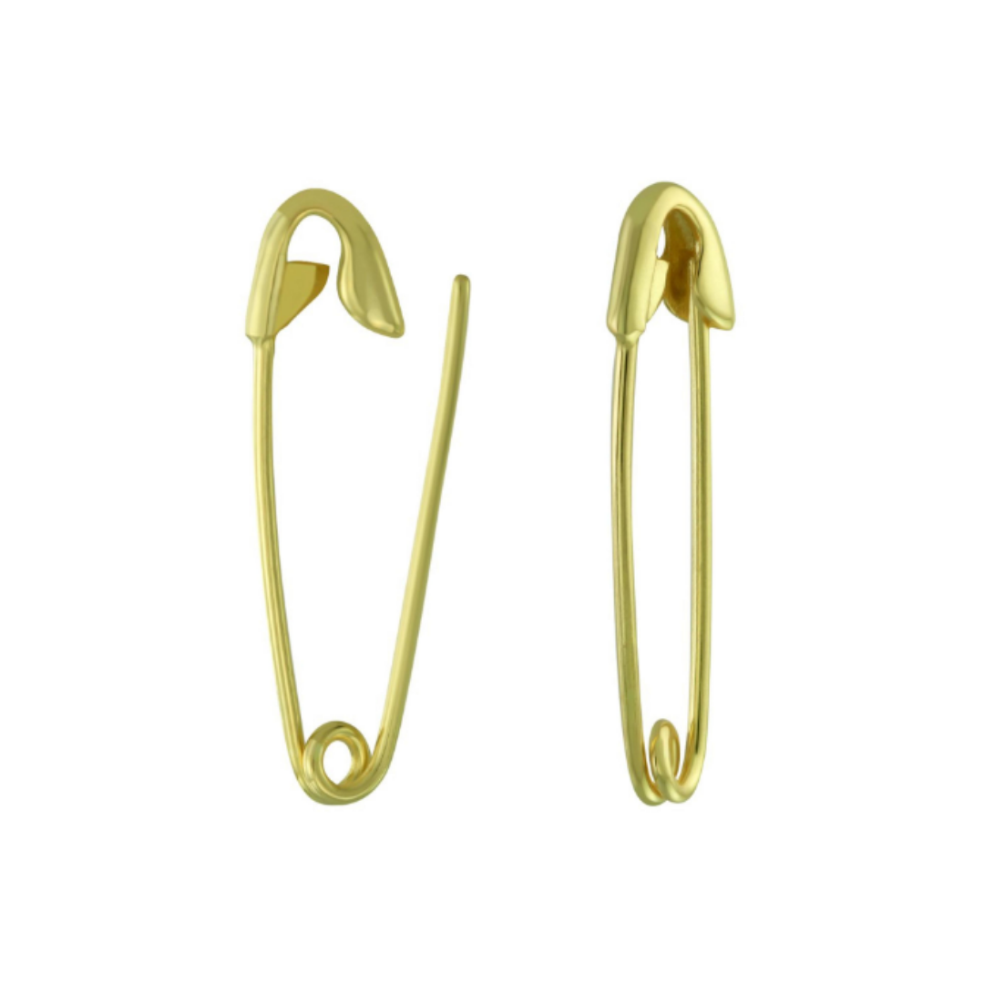 Vermeil Gold safety Pin Earrings