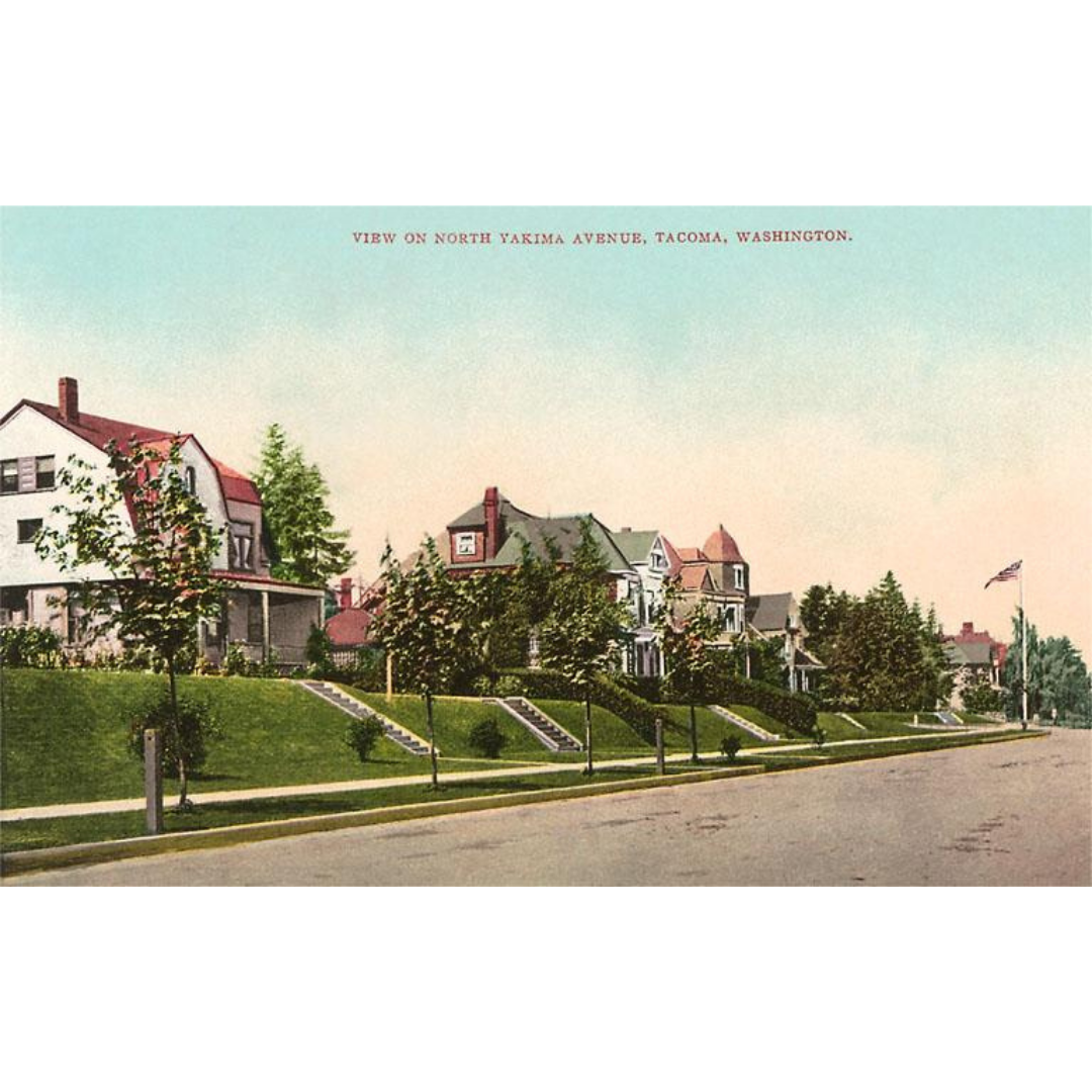 View on North Yakima Ave. Postcard