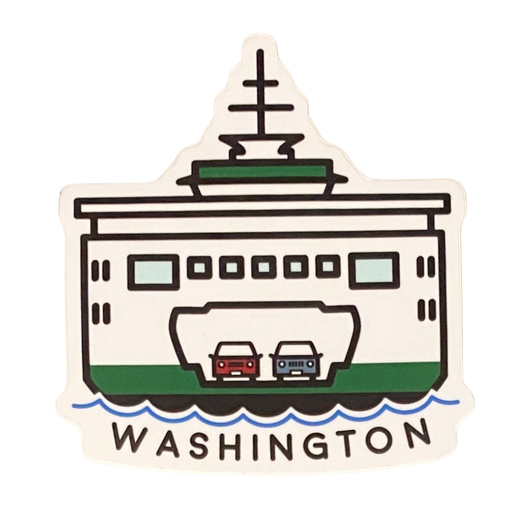 Washington/ND Ferry Front View Sticker