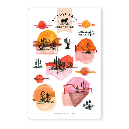 Watercolor Cactus Sticker Sheet