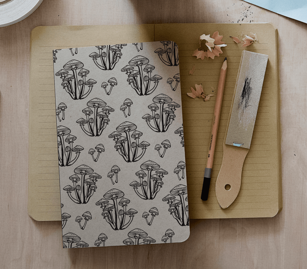 Wild Mushrooms Kraft Layflat Notebook-Lined