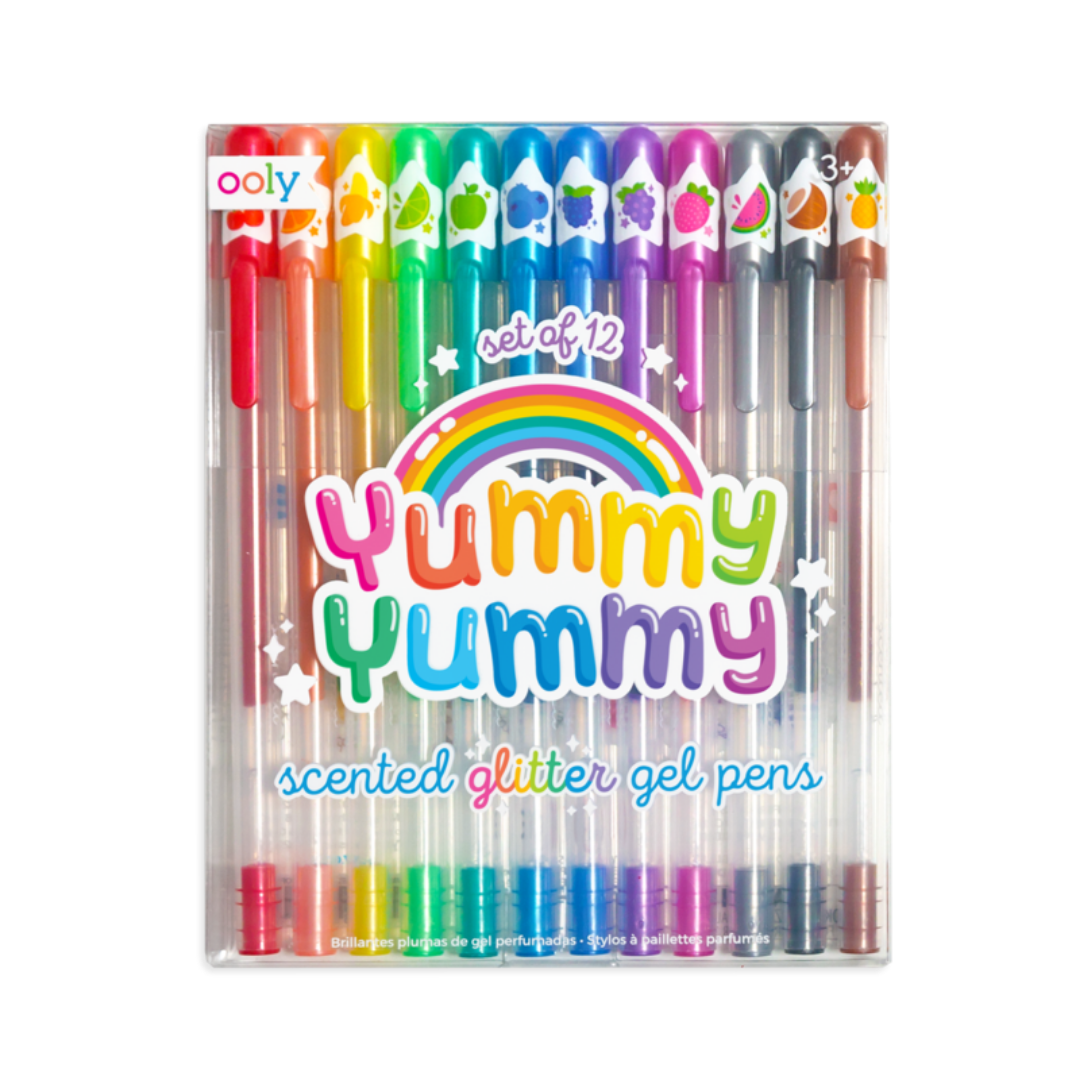 Yummy Yummy Scented Colored Glitter Gel Pens - Set of 12