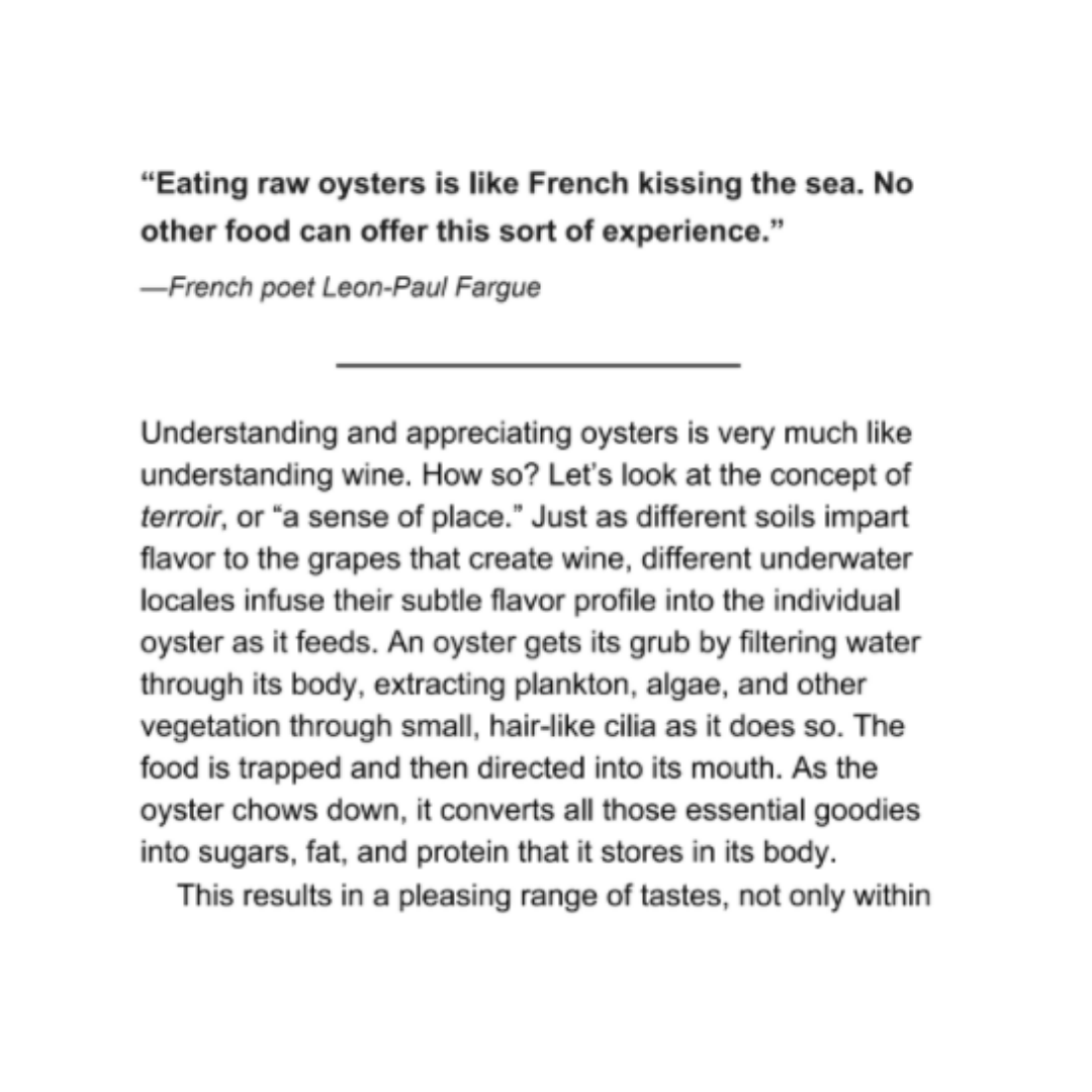 Appreciating Oysters