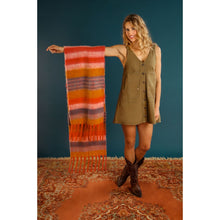 Load image into Gallery viewer, Enid Cosy Scarf - Tangerine/Denim
