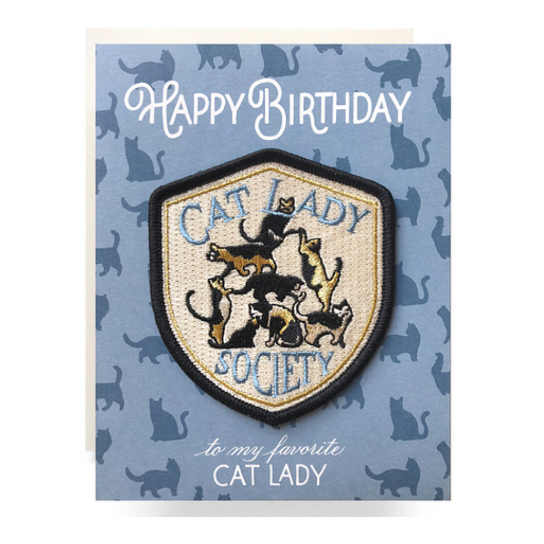 Cat Lady Birthday Patch Greeting Card