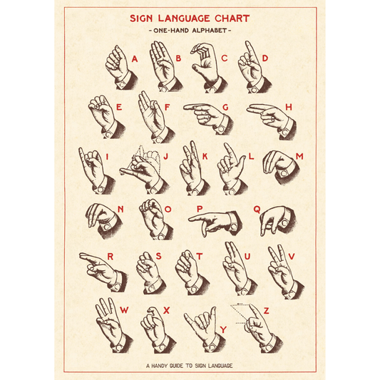 Cavallini & Co. Wrap - Sign Language Chart