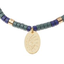 Load image into Gallery viewer, Stone Intention Charm Bracelet - Labradorite/Gold
