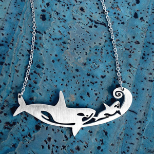 In The Wave Necklace - Orcas