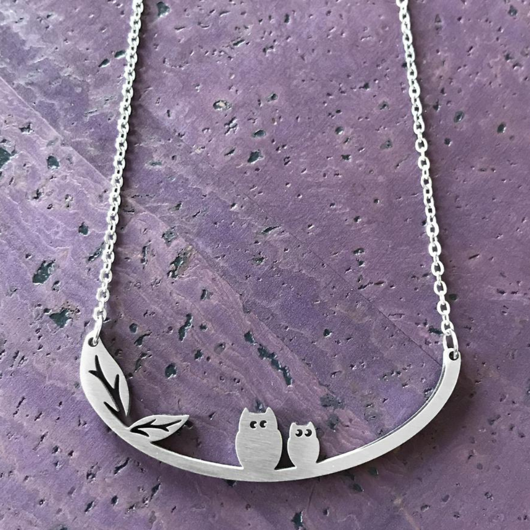 In The Wind Necklace - Owls