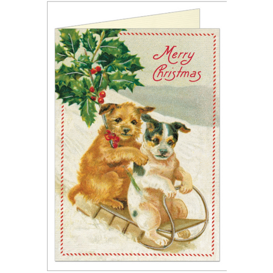 Cavallini & Co. Greeting Card - Christmas Dogs