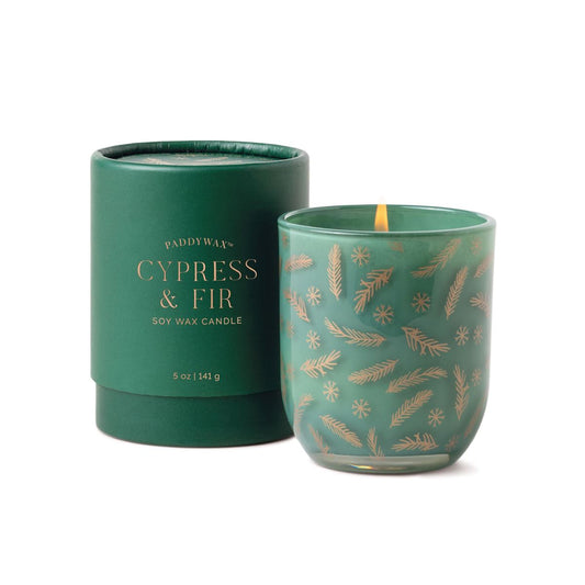 Cypress & Fir - Holiday Petite Candle Mini - Green Glass