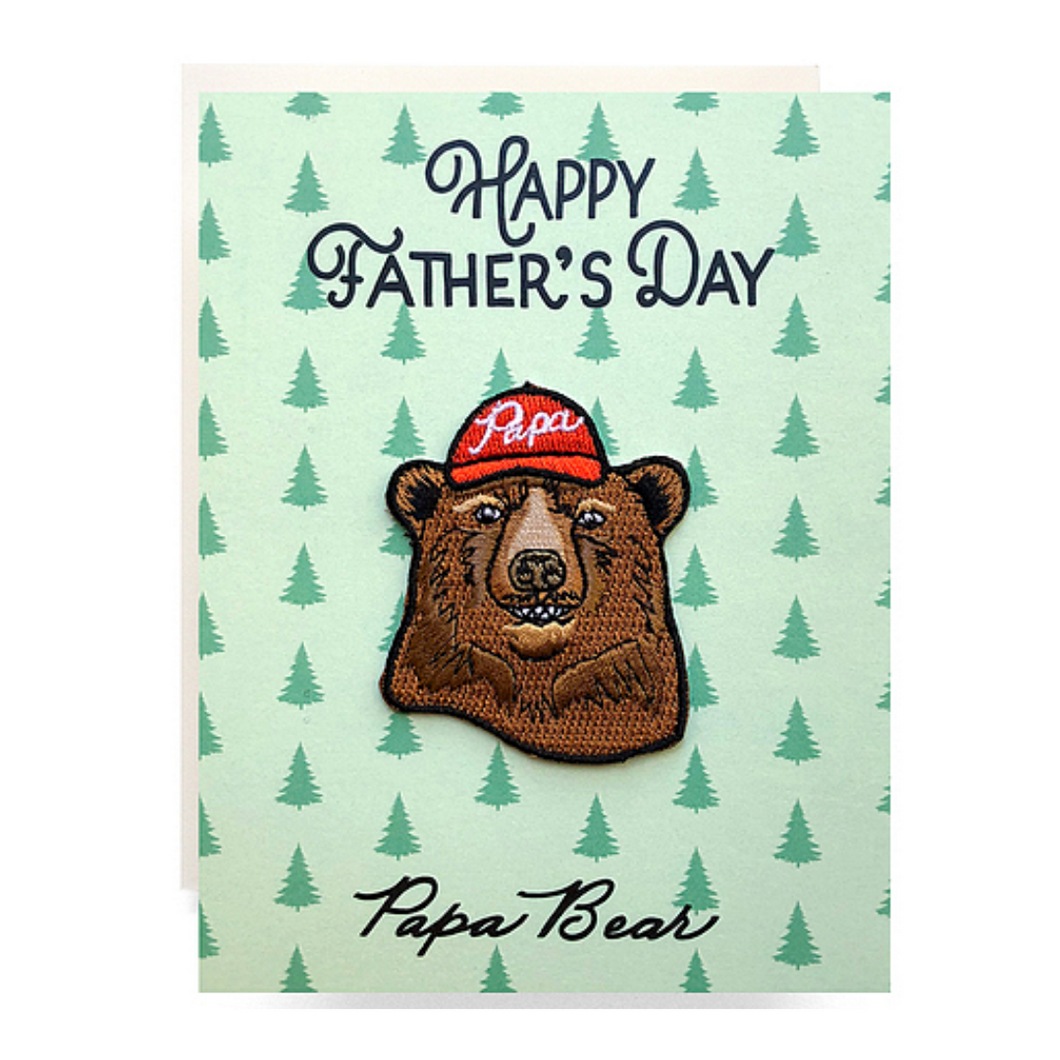 Papa Bear Father's Day Patch Greeting Card