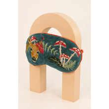 Load image into Gallery viewer, Aqua Velvet Eyemask Doe with Toadstools
