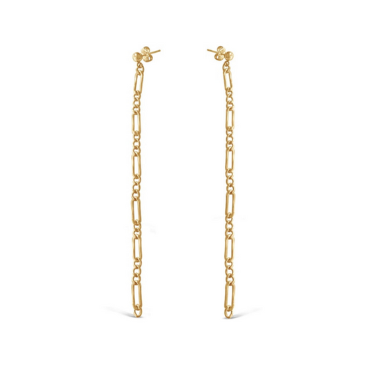 Gold Dainty Figaro Chain Earrings