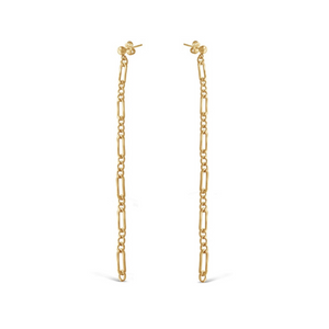 Gold Dainty Figaro Chain Earrings