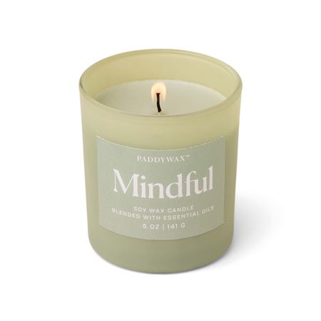 Wellness 5oz Milky Matte Glass Candle - Mindful
