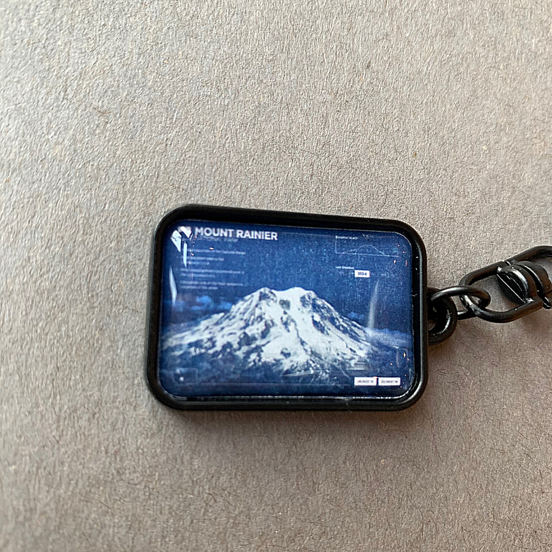 Mount Rainier NP, WA Aerial View Keychain