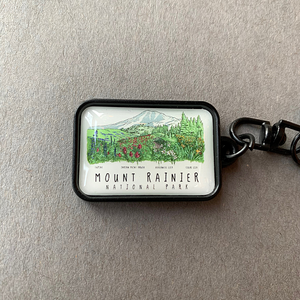 Mount Rainier NP, WA Wildflower Montage Keychain