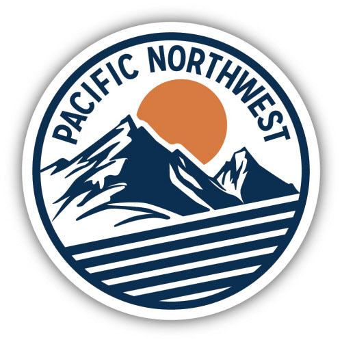 PNW Mountain Circle Sticker