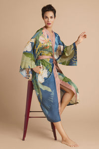 Kimono Gown - Tropics Indigo