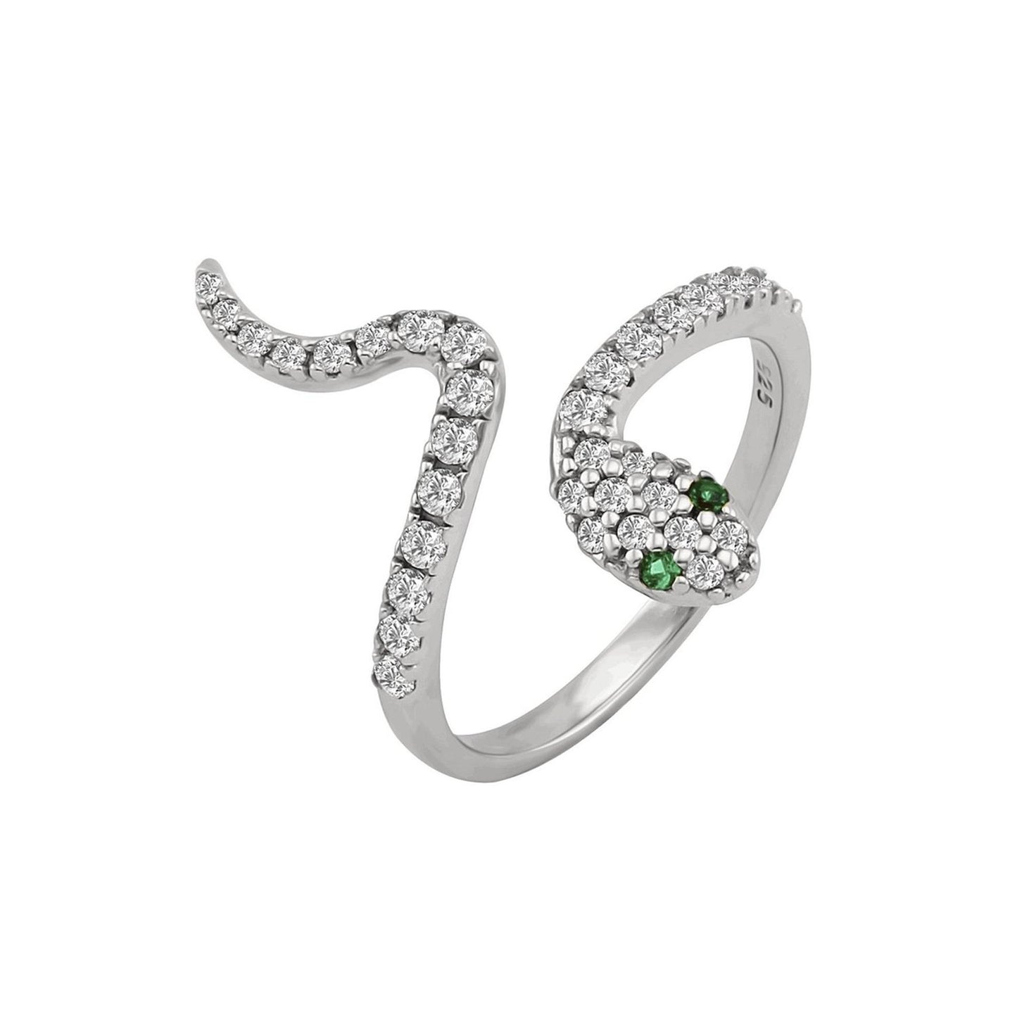 Silver CZ Serpent Slither Ring