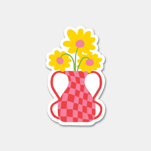 Checkered Vase Sticker