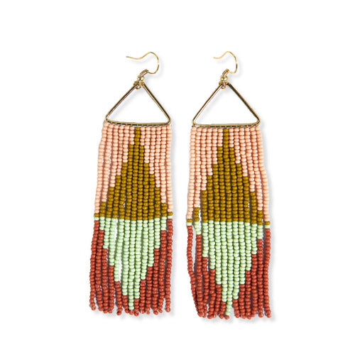 Desert Split Diamond Fringe on Triangle Earrings