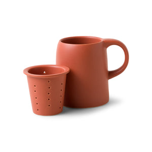 Ceramic Tea Infuser Mug - Terracotta