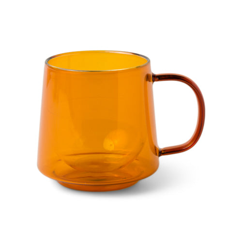 12 oz Glass Coffee Mug - Amber