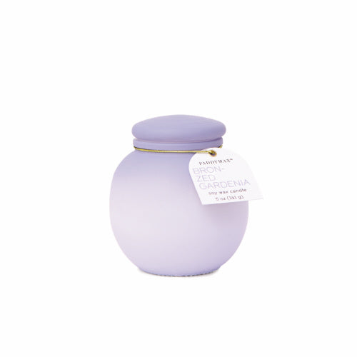 Orb 5oz Purple Ombre Glass Candle - Bronzed Gardenia