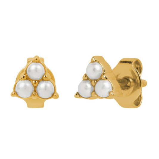 GF Trinity Pearl Studs