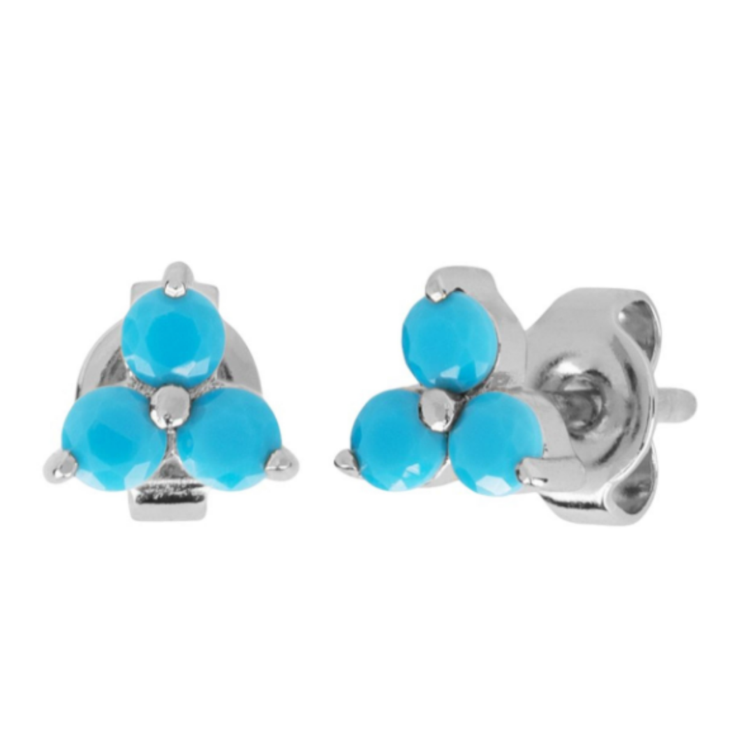 Silver Trinity Turquoise Studs