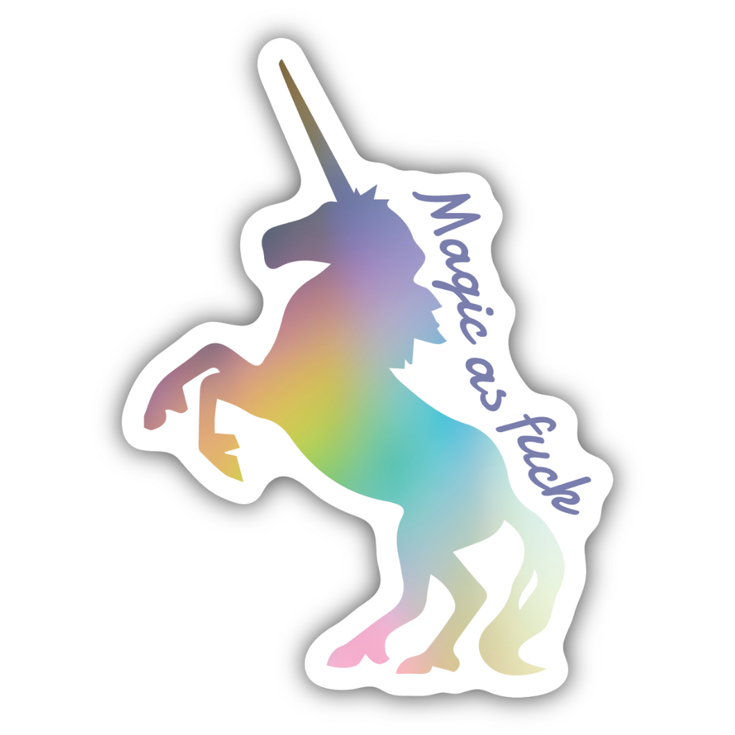 Magic As Fuck Rainbow Unicorn Sticker