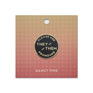 Enamel Pronoun Pin: They/Them - Black